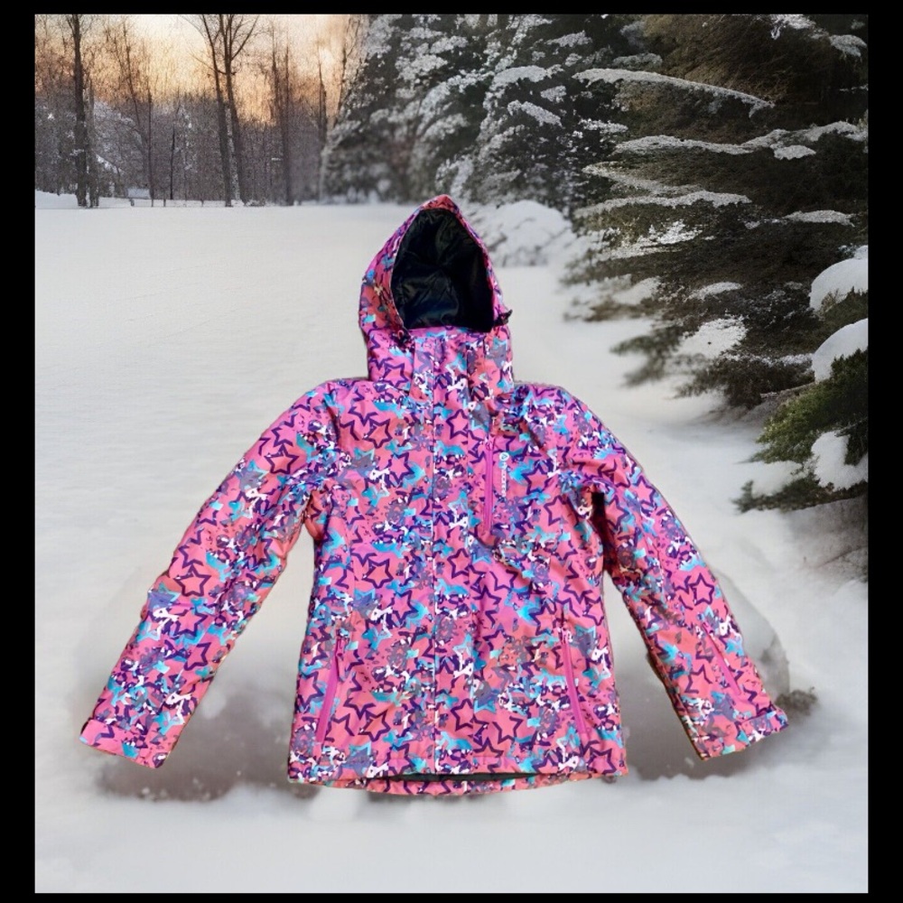 Woman Andorra Insulated ski jacket wind/water/snow proof microfleece zip hood SM